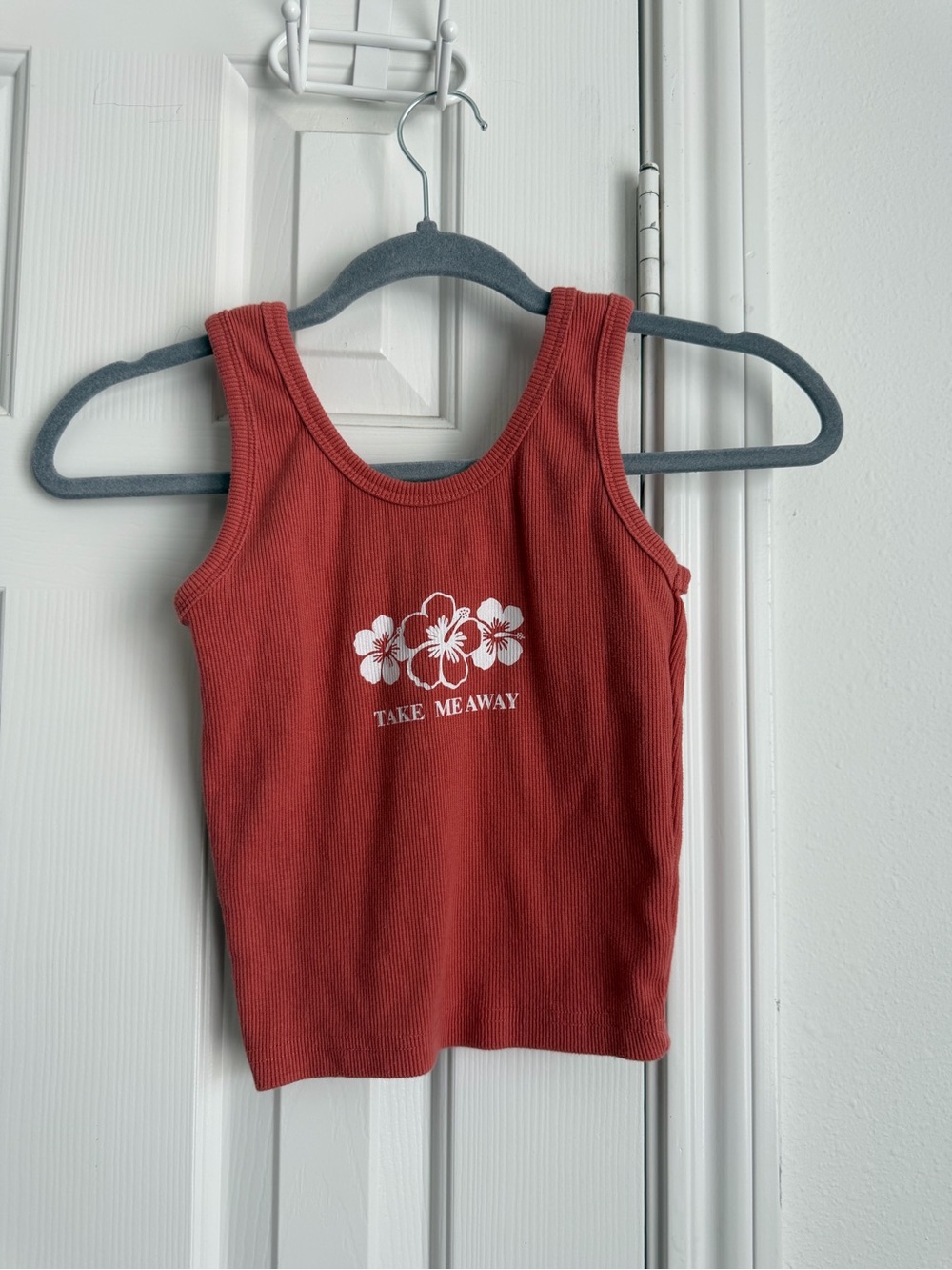 Take Me Away Red Ribbed Tank Top